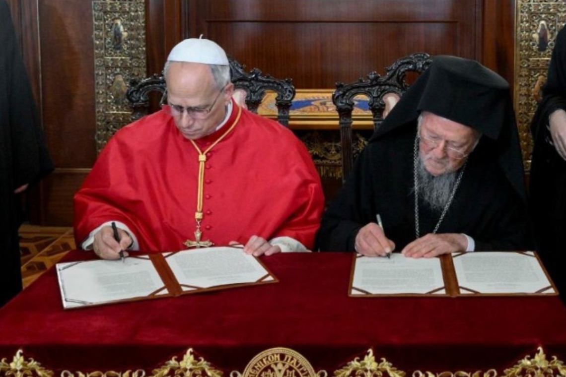 Историческа декларация за единство подписаха Папа Лъв XIV и патриарх Вартоломей