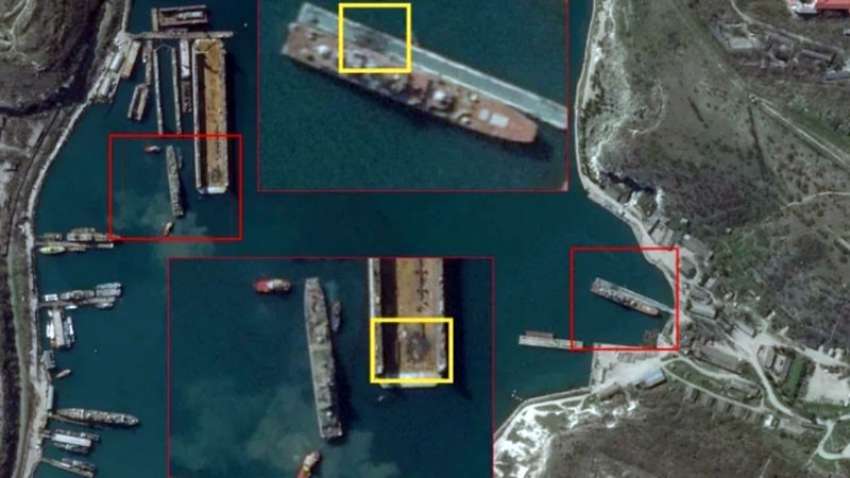 Le Figaro публикува сателтни снимки, на които са непокътнати корабите "Азов" и "Ямал"